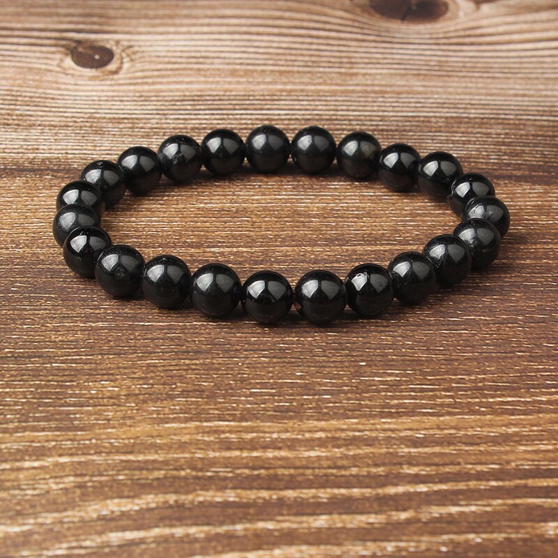 Title 4, Natural Black Edelstein lose Perlenarmband