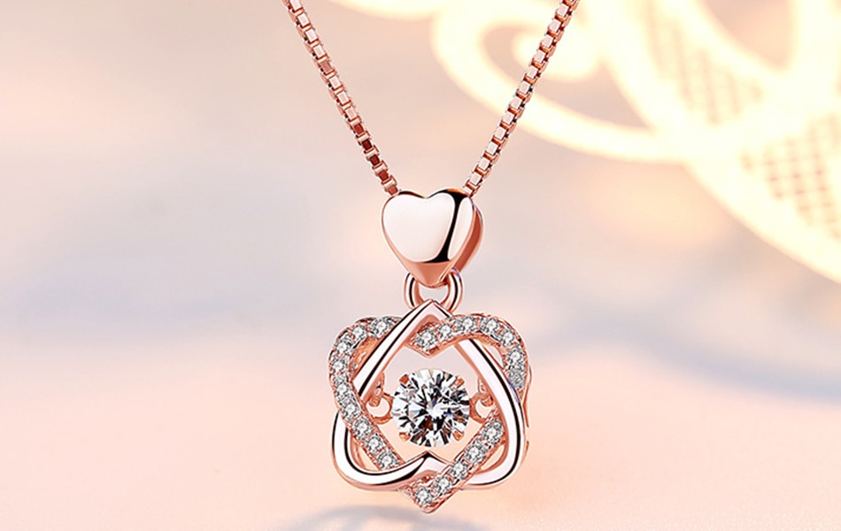 Title 3, 925 Silver Rose Gold Pendant Clavicle Chain