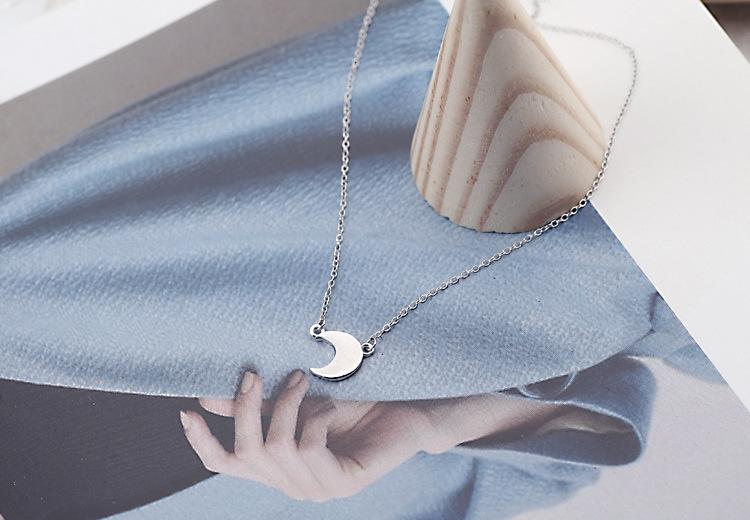 Title 6, Sterling Silver Moon Clavicle Necklace