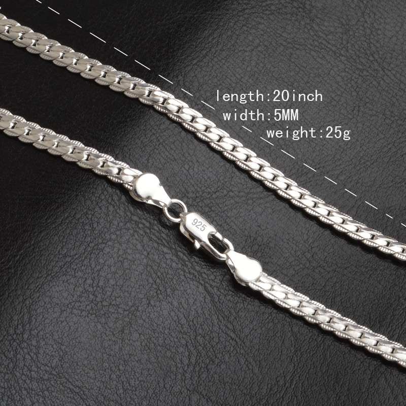 Title 3, Silver-plated mens necklace