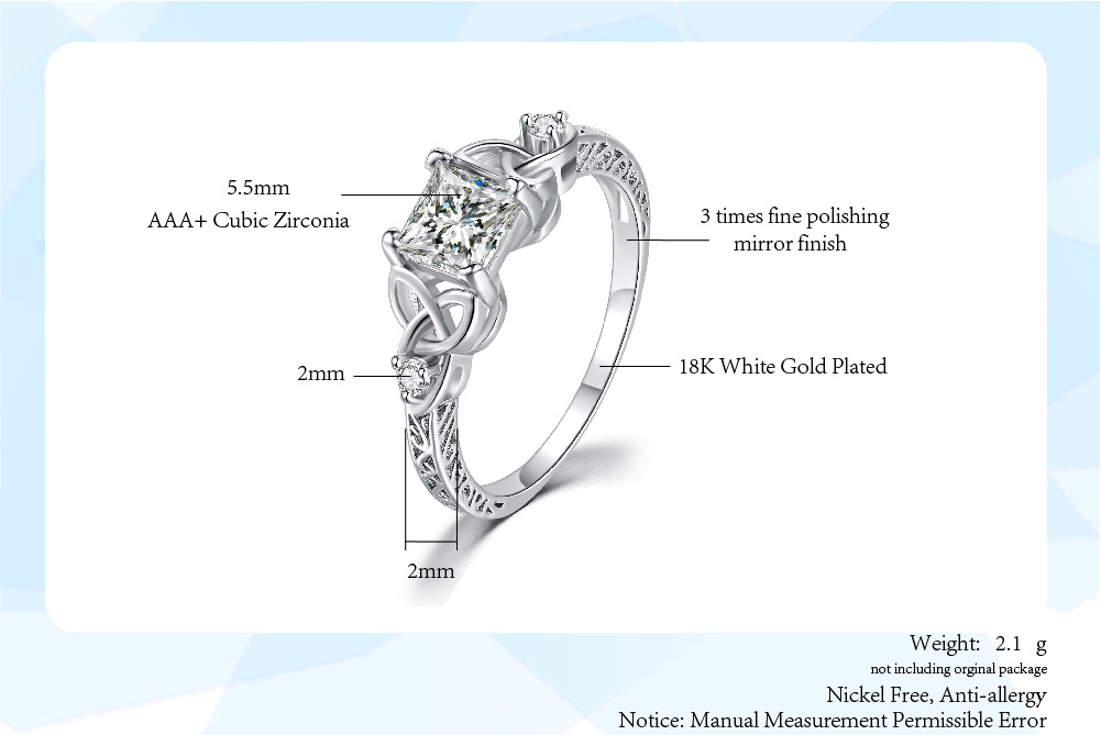 Title 1, Zircon microvergulde witgouden ring voor dames....