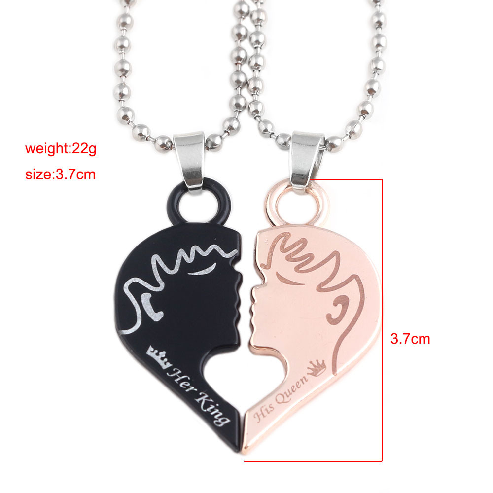 Title 3, Love couple puzzle necklace sweater chain