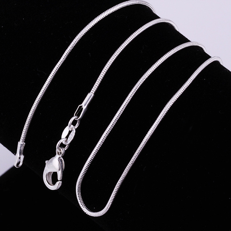 Title 3, Silver Plated Necklace 1mm 16 18 20 22 24 26 28...