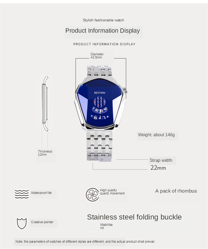 Title 2, Reloj Casual para Hombre Non-Mechanical Locomotive