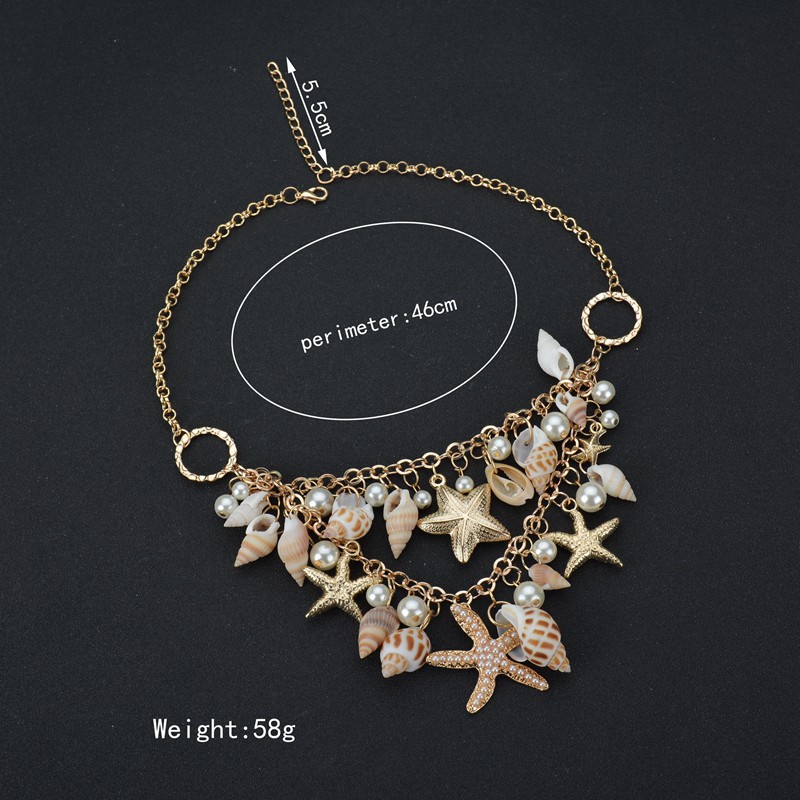 Title 1, Sealife & Pearls Chain Necklace