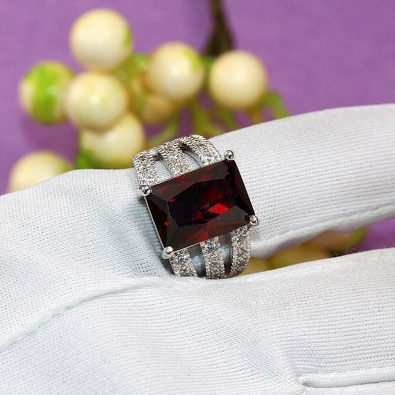 Title 2, Garnet red zircon skeleton ring for a bold and ...