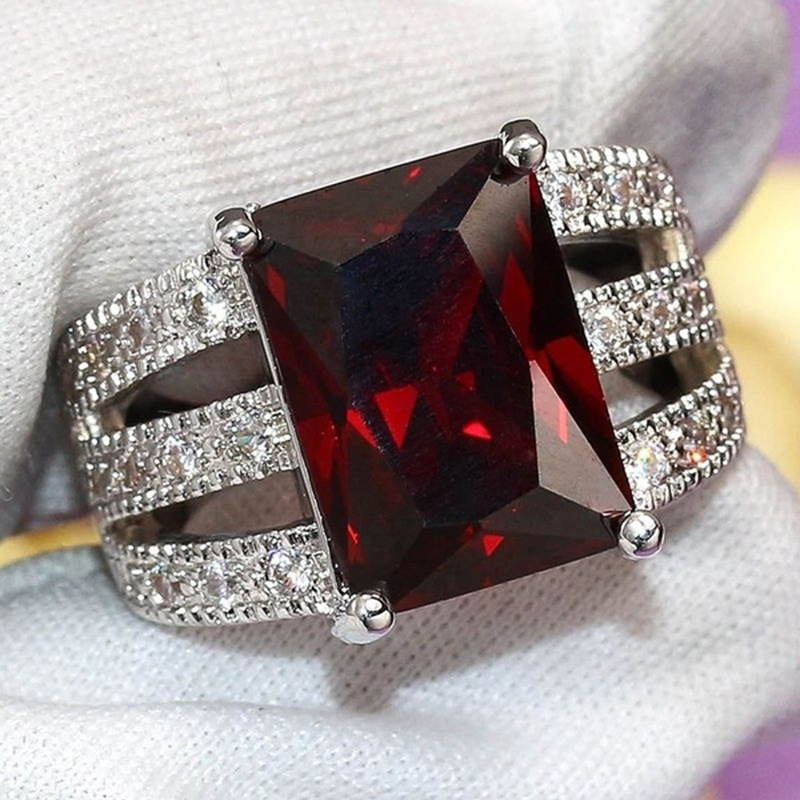 Title 3, Garnet red zircon skeleton ring for a bold and ...