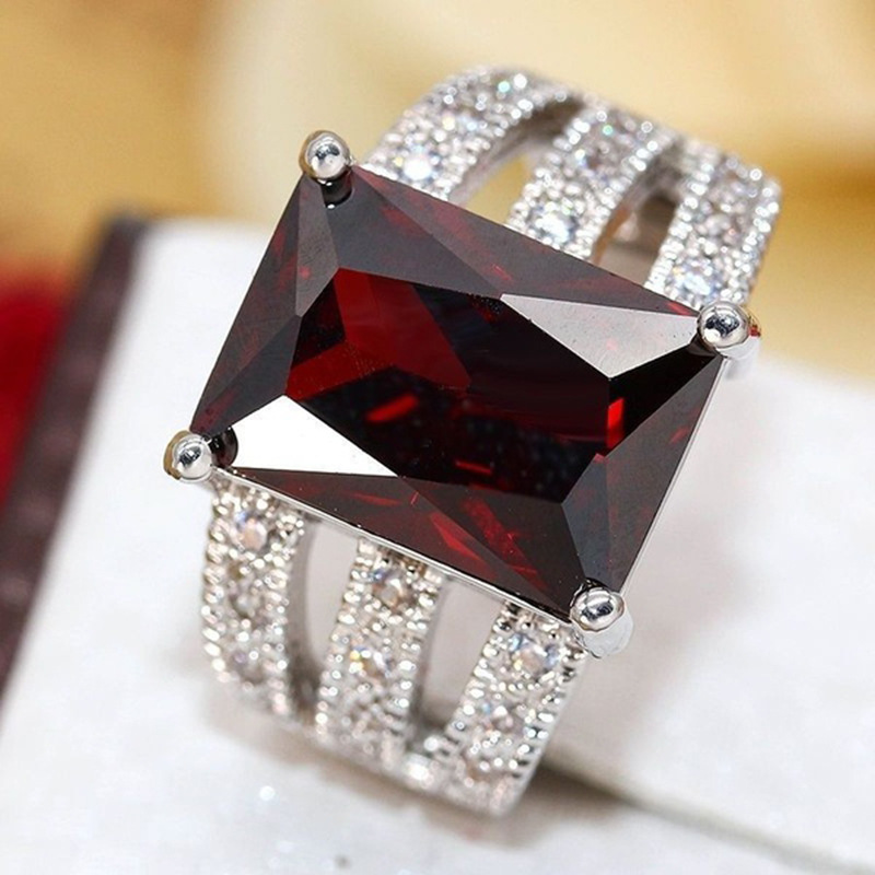 Title 4, Garnet red zircon skeleton ring for a bold and ...