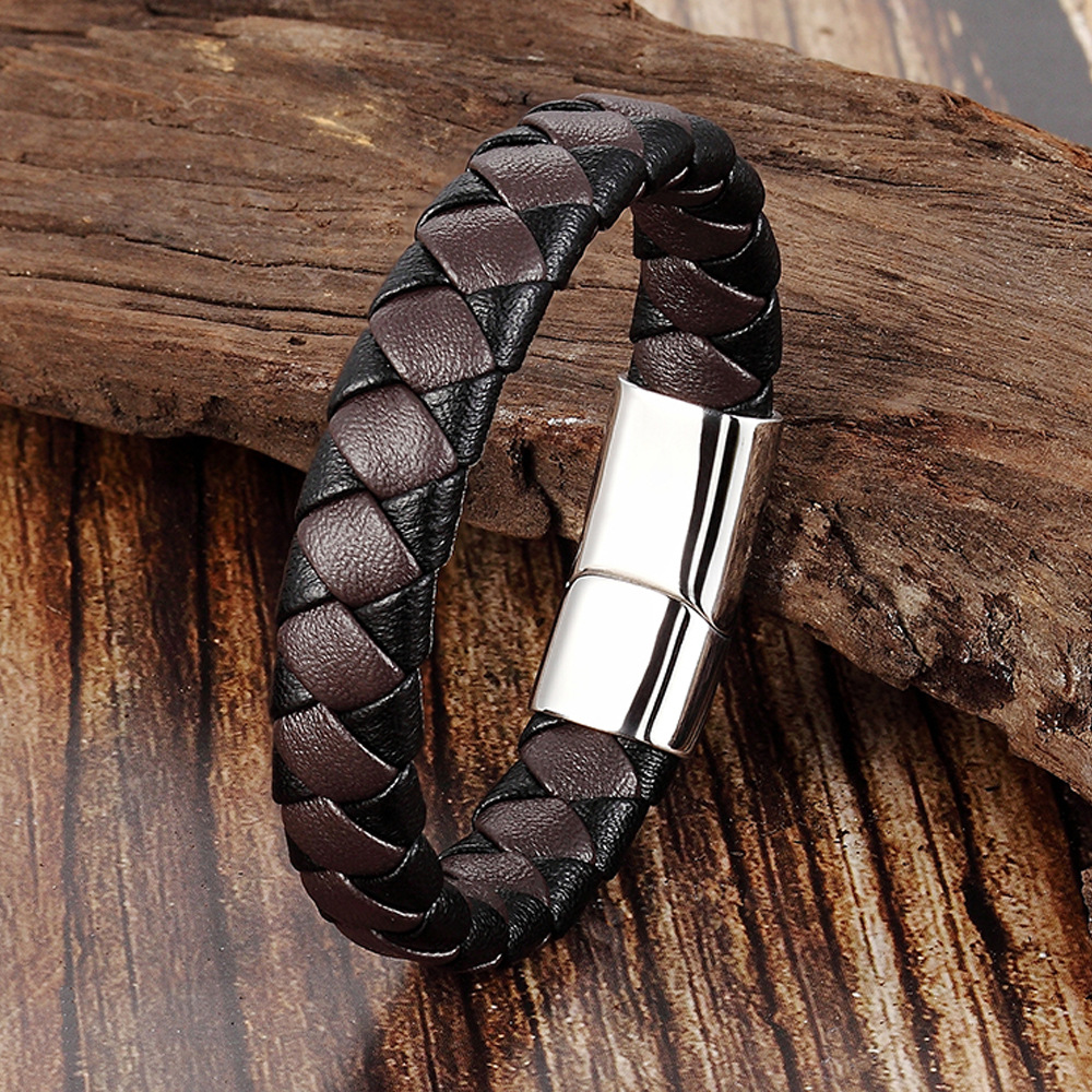 Title 2, Bracelet en cuir marron noir bracelet en cuir m...