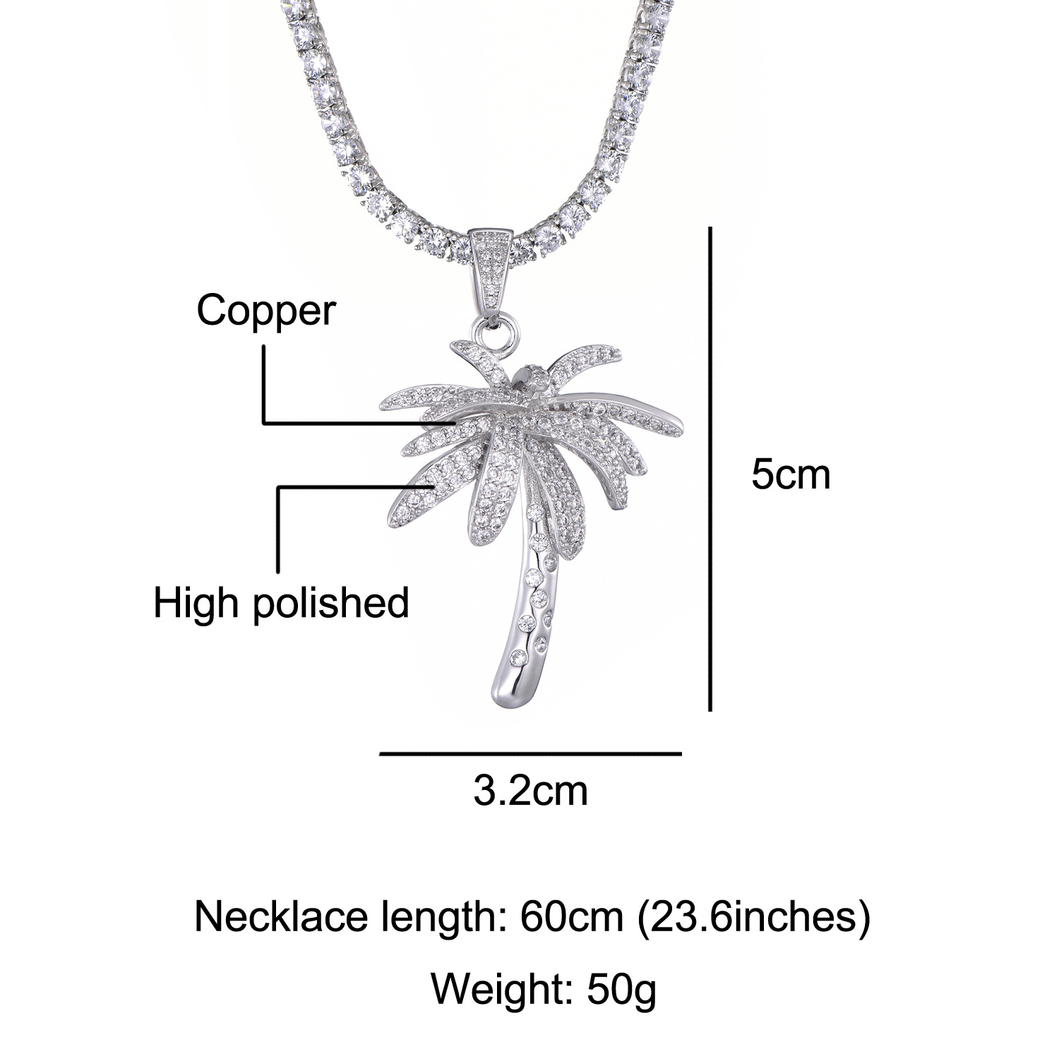 Title 1, Hip-hop copper micro-studded zircon coconut pen...