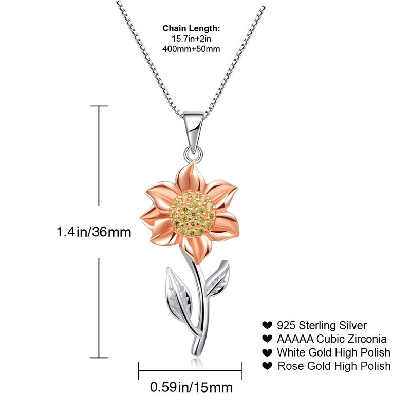 Title 1, Sunflower plated gold necklace, perfect for eve...