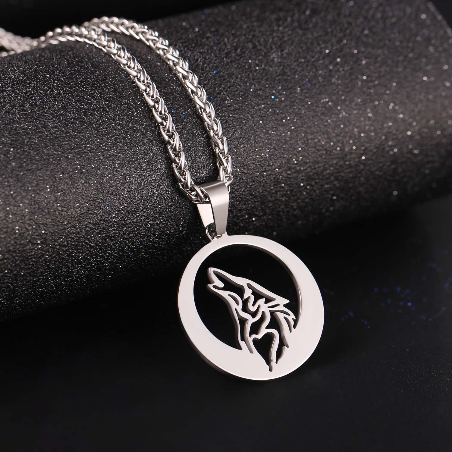 Title 7, Wolf Head Pendant Necklace