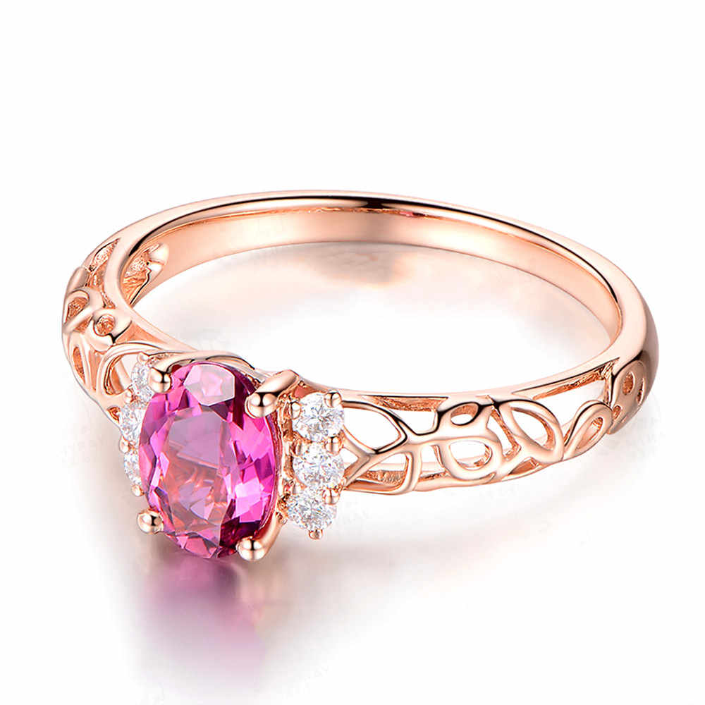 Vintage carving rubino pietre preziose di cristallo rosso zircone anelli di diamanti per le donne in oro rosa di colore anello dei monili bague bijoux regalo di 2020