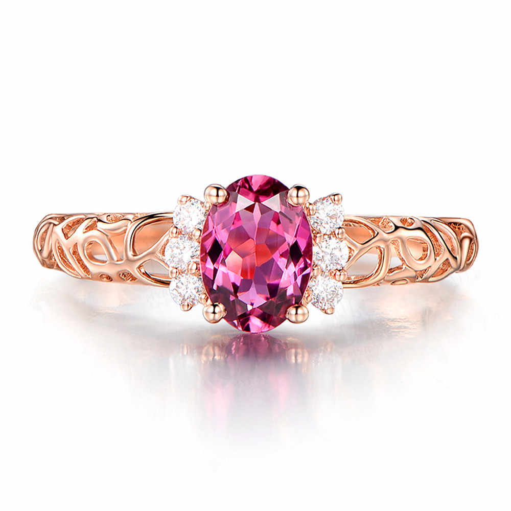 Vintage carving rubino pietre preziose di cristallo rosso zircone anelli di diamanti per le donne in oro rosa di colore anello dei monili bague bijoux regalo di 2020