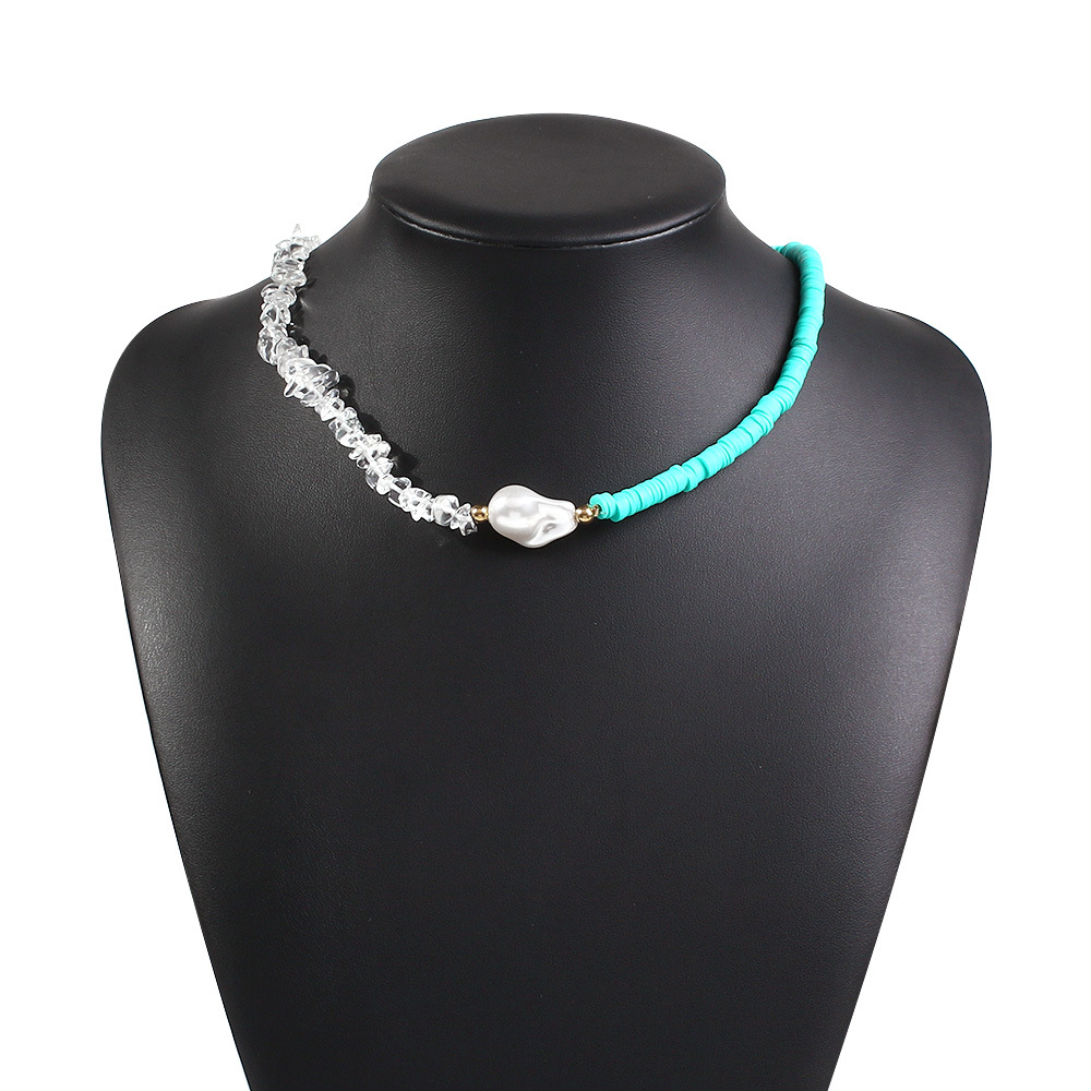 Title 2, Artificial Crystal Pearl Woven Necklace