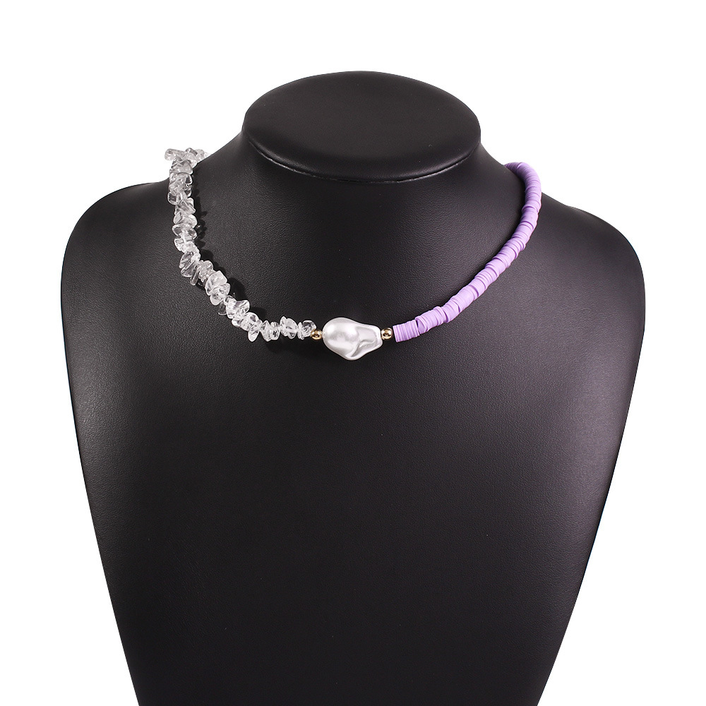 Title 3, Artificial Crystal Pearl Woven Necklace