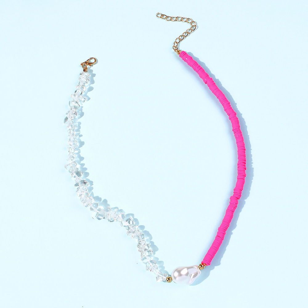 Title 14, Artificial Crystal Pearl Woven Necklace