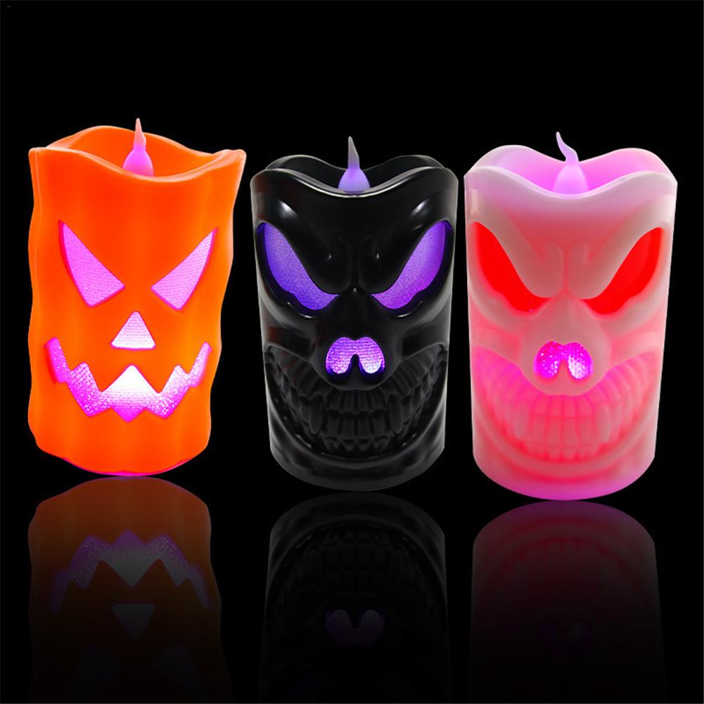 Title 2, Halloween Flammenlose Kerzenlicht LED Bunte Ker...