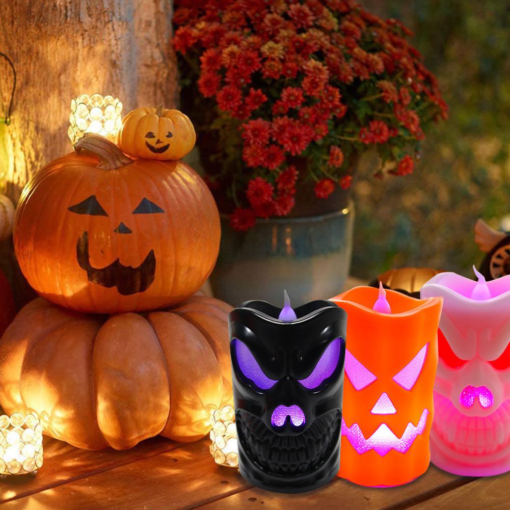 Title 5, Halloween Flammenlose Kerzenlicht LED Bunte Ker...