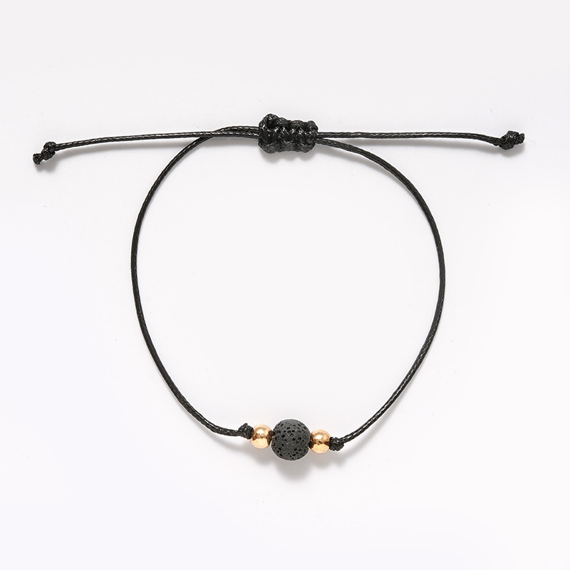 Title 5, Essential oil round bead volcanic stone bracelet