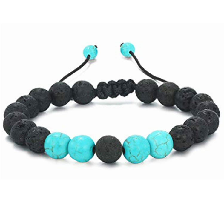 Title 3, Turquoise volcanic stone braided bracelet