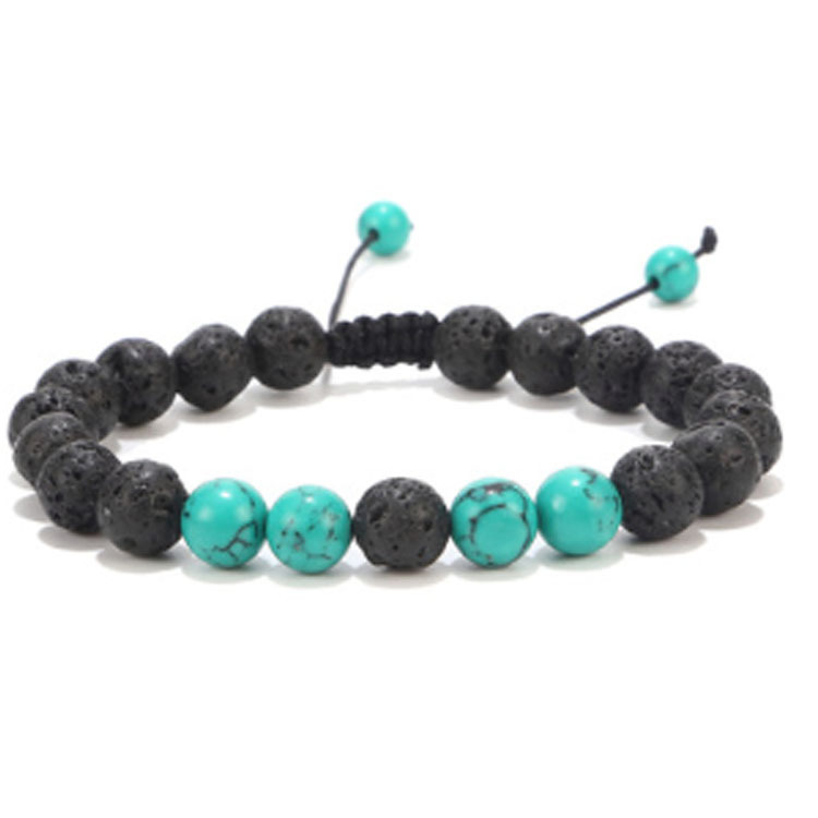 Title 7, Turquoise volcanic stone braided bracelet