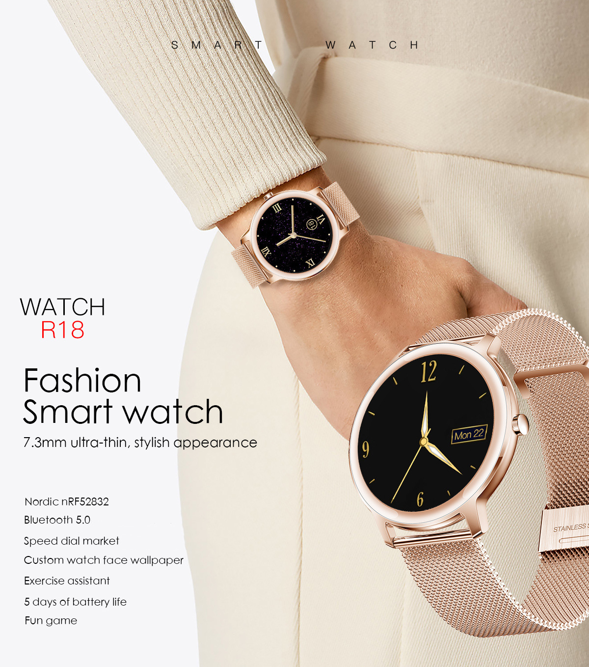 Title 1, Smartwatch da Donna Bracciale Bluetooth Sportiv...