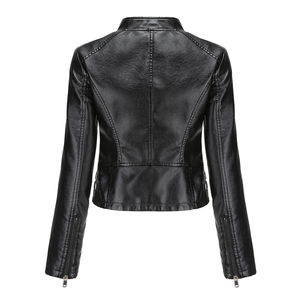 Title 25, Studded Leather Womens Short Jacket Long Sleev...