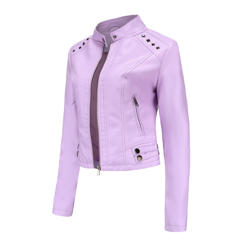 Title 29, Studded Leather Womens Short Jacket Long Sleev...