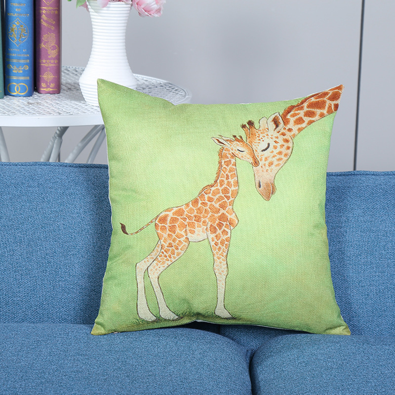 Title 2, British Style Square Pillow with Fawn Design fo...