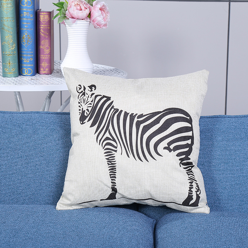 Title 3, British Style Square Pillow with Fawn Design fo...