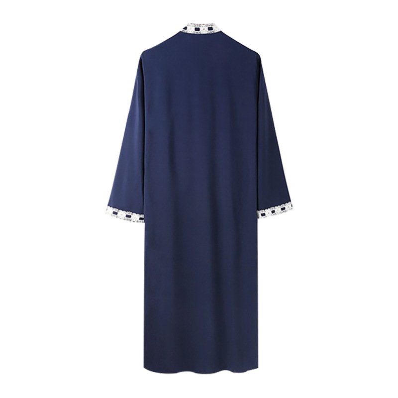 Title 5, Long-sleeved solid color casual wear robe, a co...