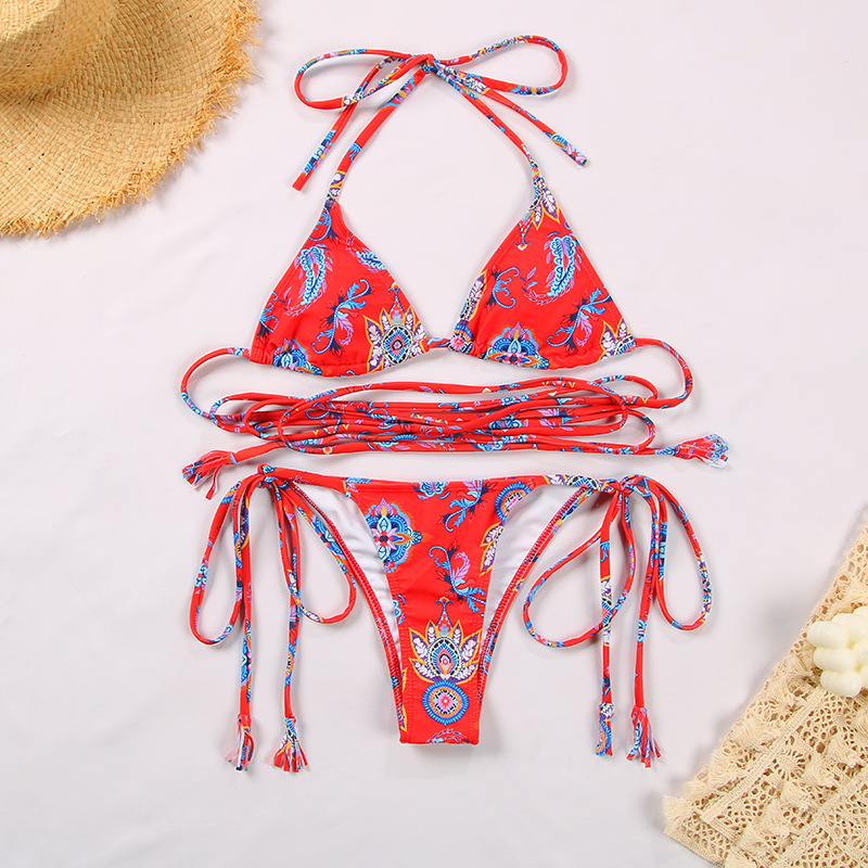 Title 6, Womens Fashion Webbing Patchwork Split Swimsui...