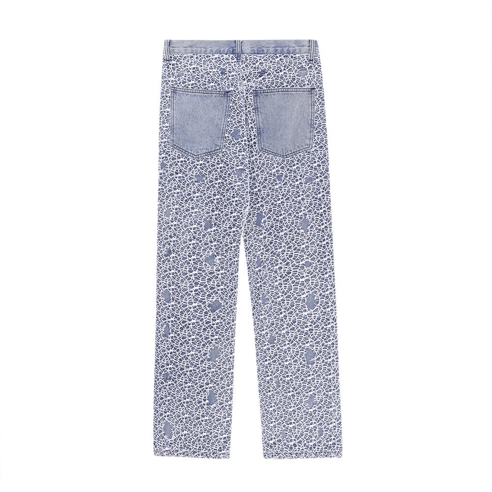 Title 5, Individually Designed Ripped Mesh Splicing Jean...