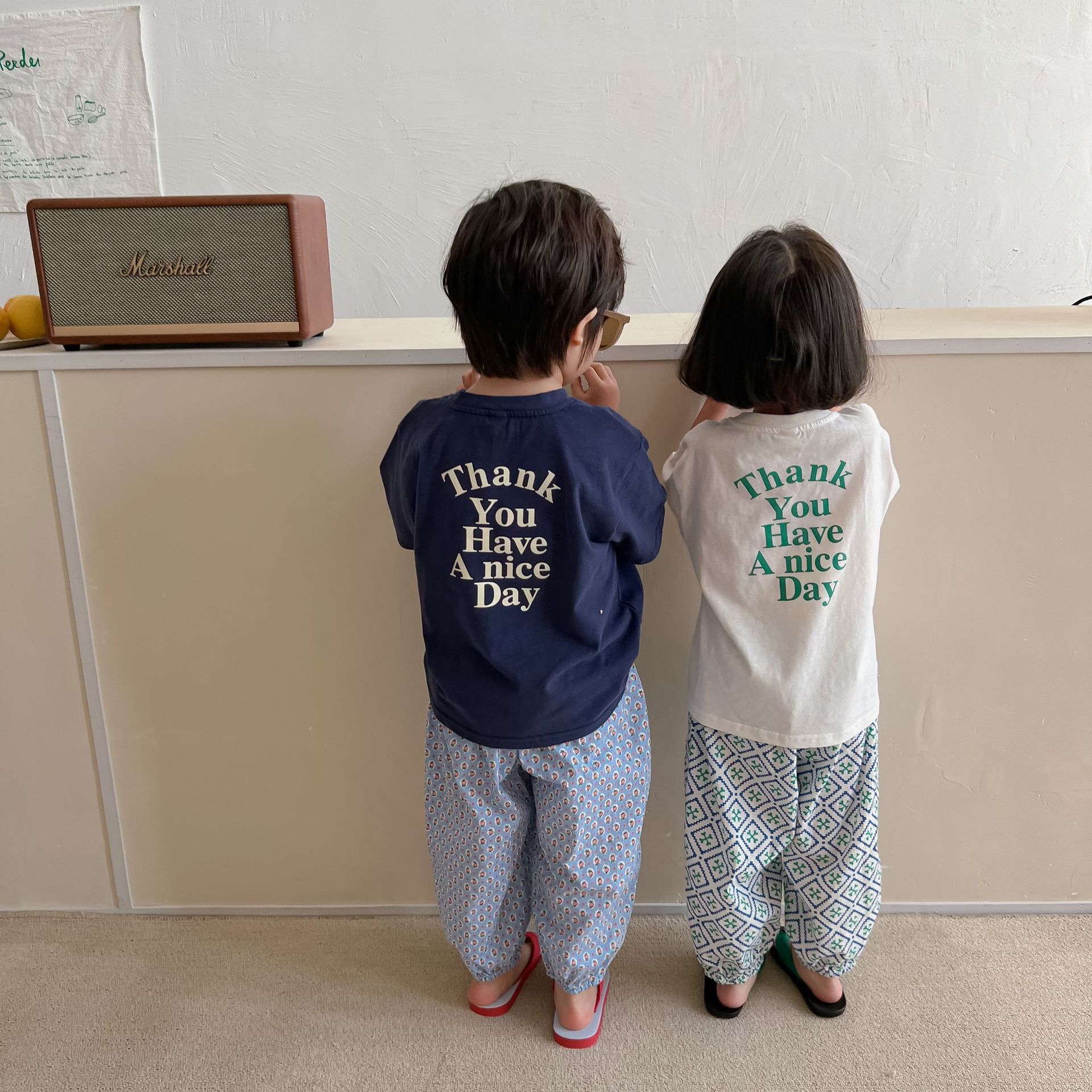 Title 23, T-shirt enfant col rond imprimé lettres, un vêt...