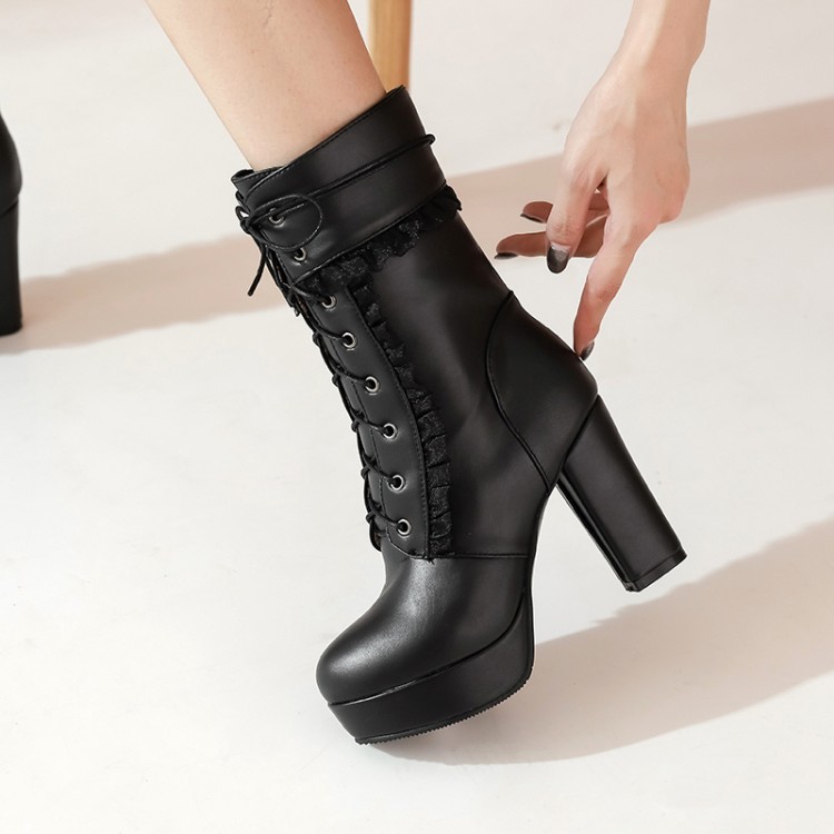 Title 18, Botas femininas de salto alto elegantes – Adici...