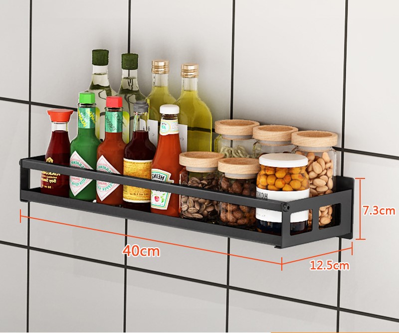 Title 2, Wall-mounted non-perforated wall condiment stor...