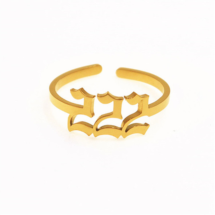 Stainless Steel Lucky Number Ring 111-999 Auspicious Joint Ring