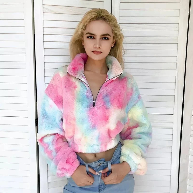 Title 1, Womens Tie Dyed Plush Contrast Sweater. Soft, ...