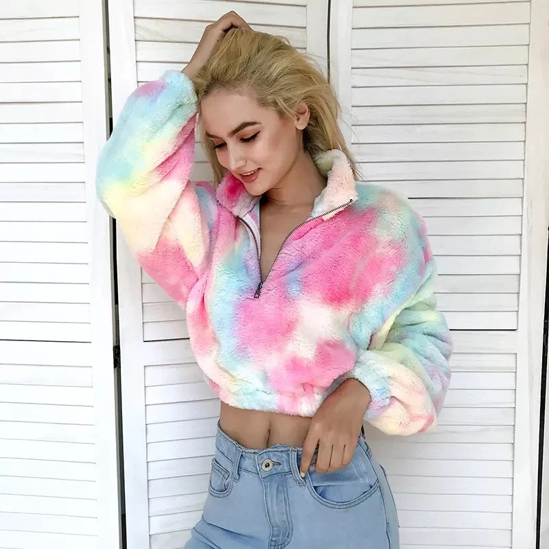 Title 2, Womens Tie Dyed Plush Contrast Sweater. Soft, ...