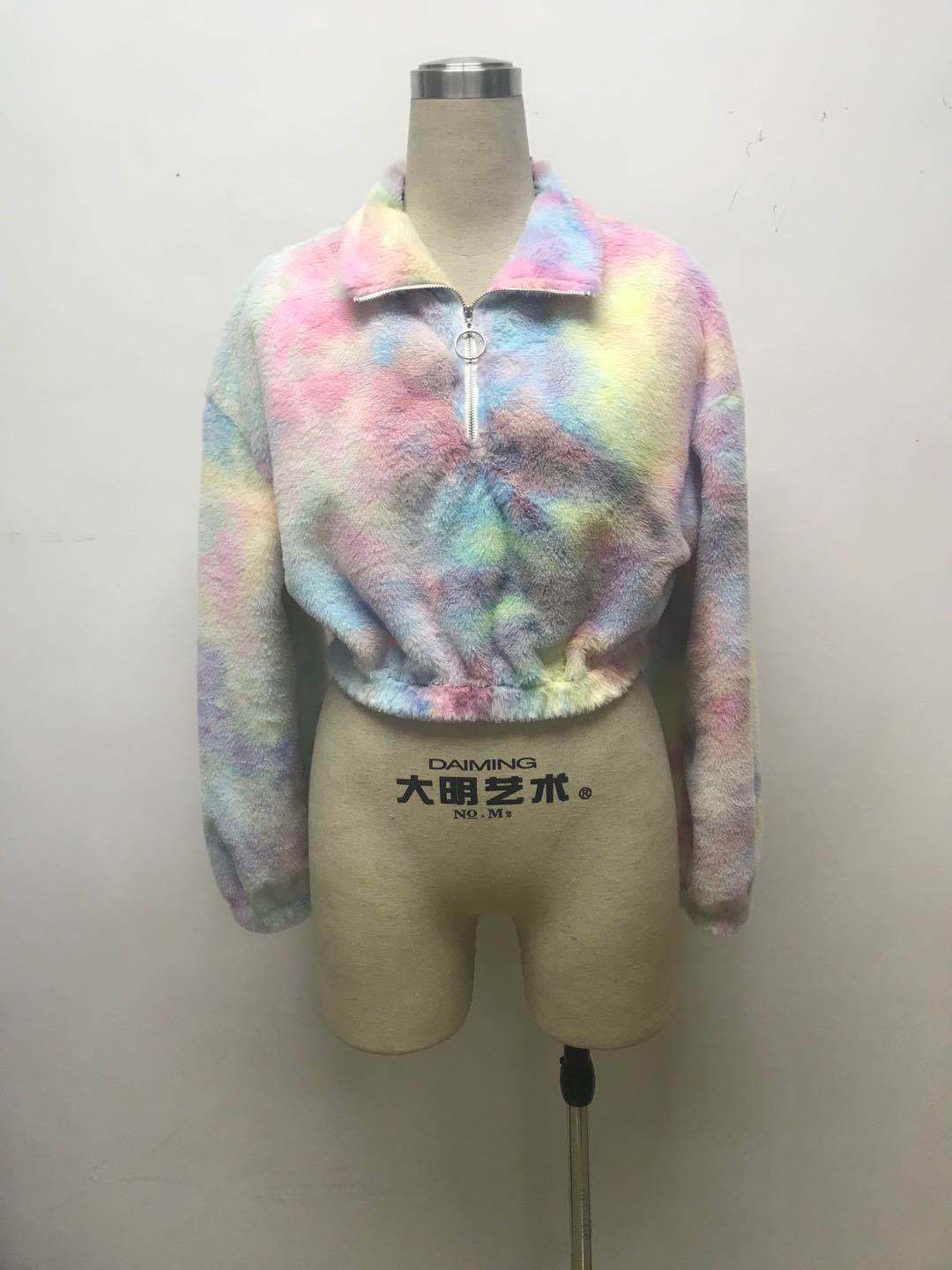 Title 4, Womens Tie Dyed Plush Contrast Sweater. Soft, ...