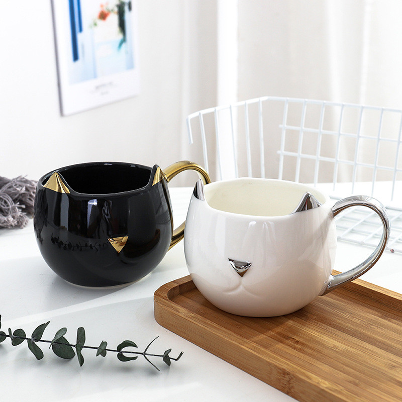 Title 14, Black and white cat ceramic cup couple water cup