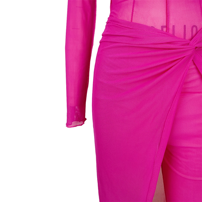 Title 8, Dames Mesh Split Jumpsuit Rok Pak Stijlvolle ju...