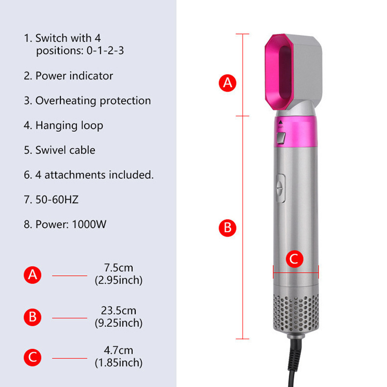 Title 8, Five in one hot air comb automatic winding. Eff...