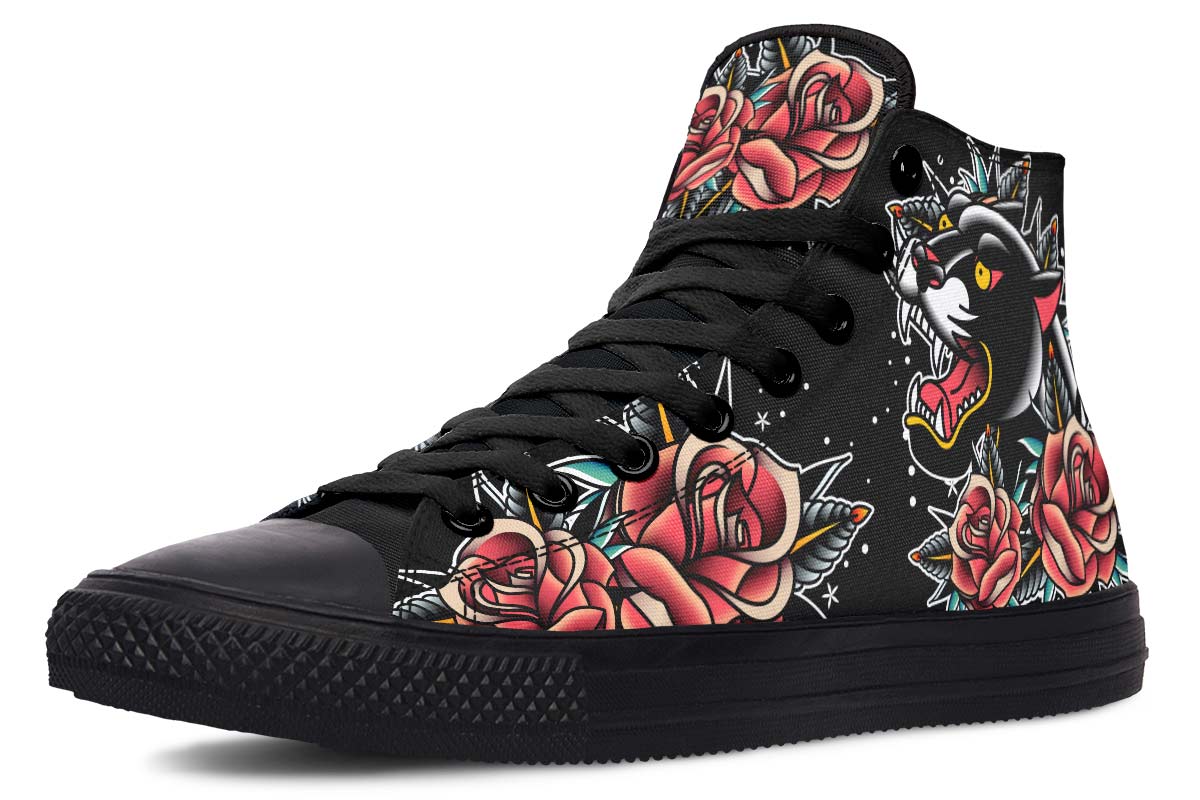 Men's And Women's Fashion Color Printing High-top Canvas Shoes