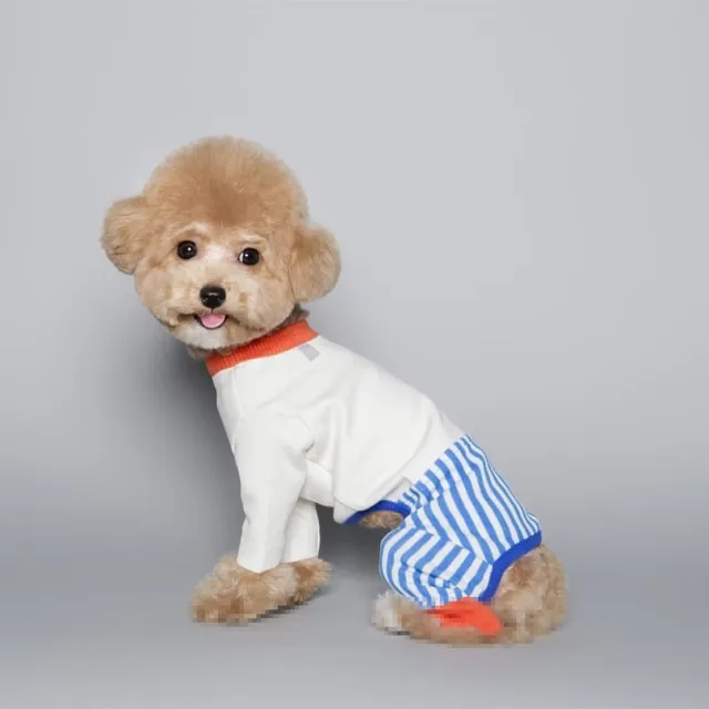 Pet Dog Fashion Color Blocking Jumpsuit Striped - Shop at LoveMi
