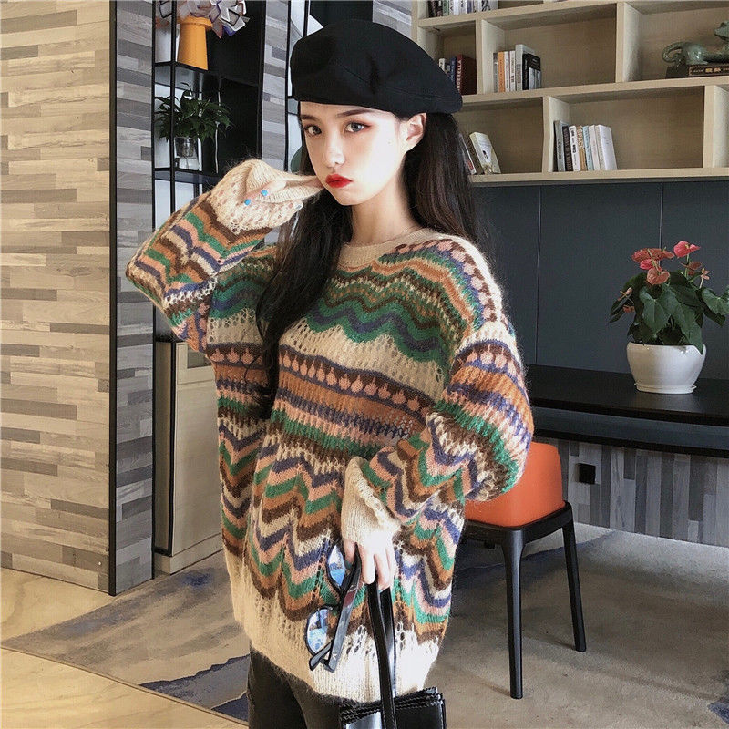 Women's Loose Openwork Lazy Knit Sweater