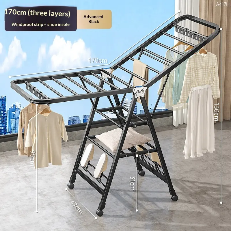 1.7-meter Premium Black - Three-layer Air Drying-windproof
