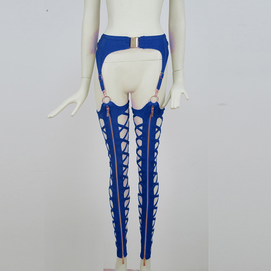 Title 6, High-waist one-piece bandage net pants. Sculpt ...