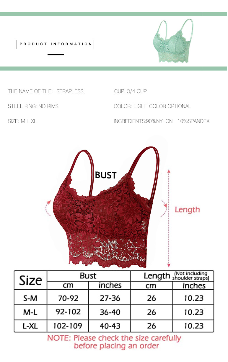 Title 1, Anti-glare Lace Beautiful Back Strap Wrap Chest...